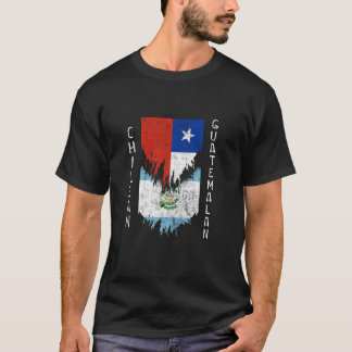 Camiseta Bandeiras chilenas guatemaltecas rasgadas contra G