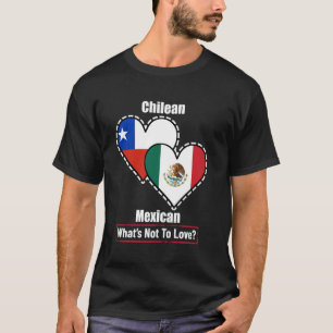 Camiseta Bandeiras Chilenas Mexicanas do Coração O Que Não