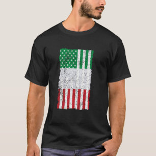 Camiseta Bandeiras Combinadas Ítalo-Americanas Estilo Desga