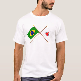 Camiseta Bandeiras cruzadas de Brasil e de Minas Gerais