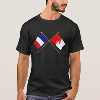 Camiseta Bandeiras cruzadas de France e de Vendée