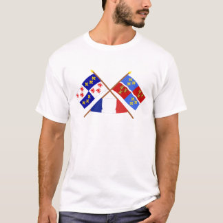 Camiseta Bandeiras cruzadas de Picardie e de Somme