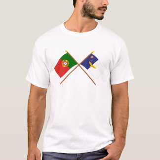 Camiseta Bandeiras cruzadas de Portugal e dos Açores