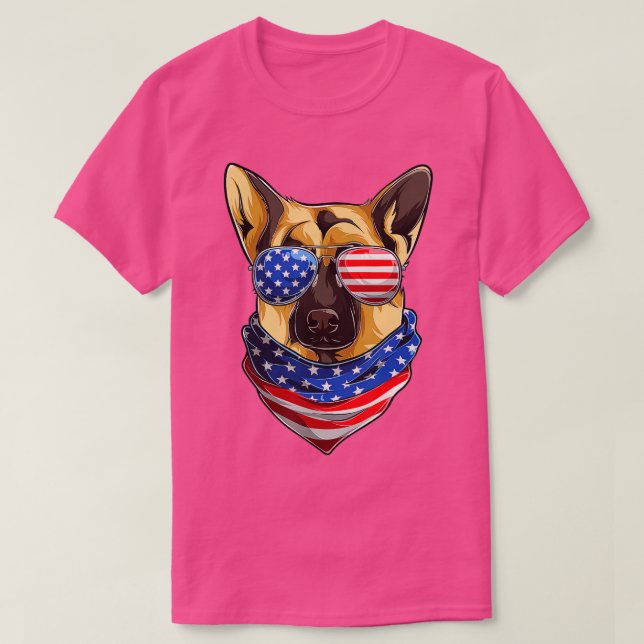 Camiseta Bandeiras da América german shepherd, quarta polít (Frente do Design)