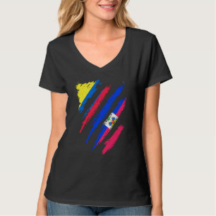 Camiseta Bandeiras da Colômbia Haiti Crescido Patriota País