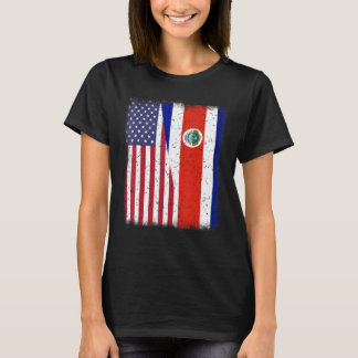 Camiseta Bandeiras da Costa Rico Americana Mulheres African