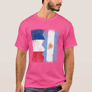 Camiseta Bandeiras da França Argentina  Metade do Reino Uni