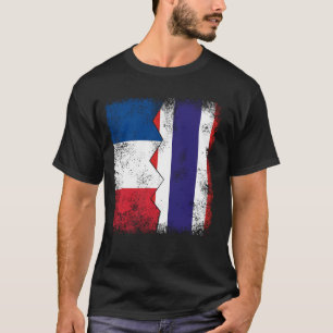 Camiseta Bandeiras da França Tailândia Metade Raízes Taila
