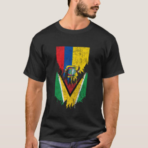 Camiseta Bandeiras da Guiana Equatoriana Raspadas no Equado
