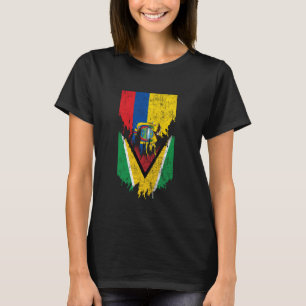 Camiseta Bandeiras da Guiana Equatoriana Raspadas no Equado