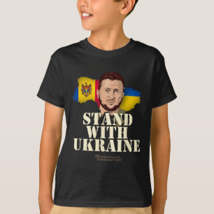 Camiseta Bandeiras da Ucrânia Zelensky da República da Mold