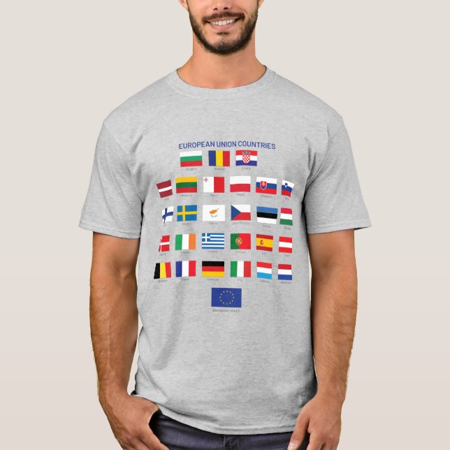 Camiseta Bandeiras da União Europeia (Frente)
