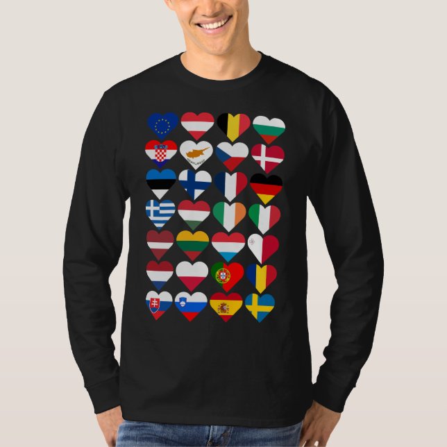 Camiseta Bandeiras da União Europeia (Frente)