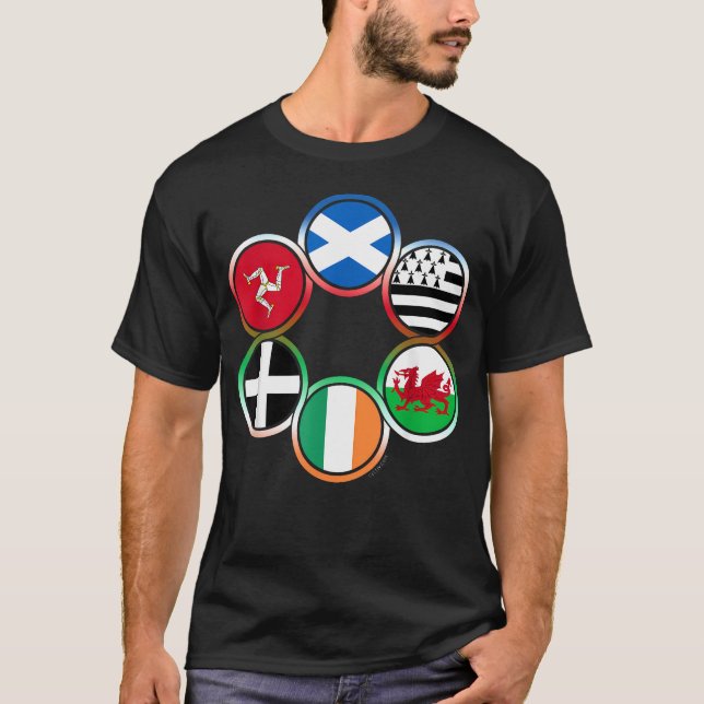 Camiseta Bandeiras das Nações Celtas (Frente)