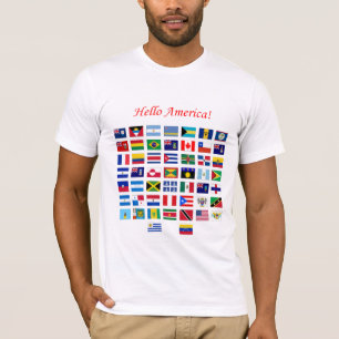Camiseta Bandeiras de América