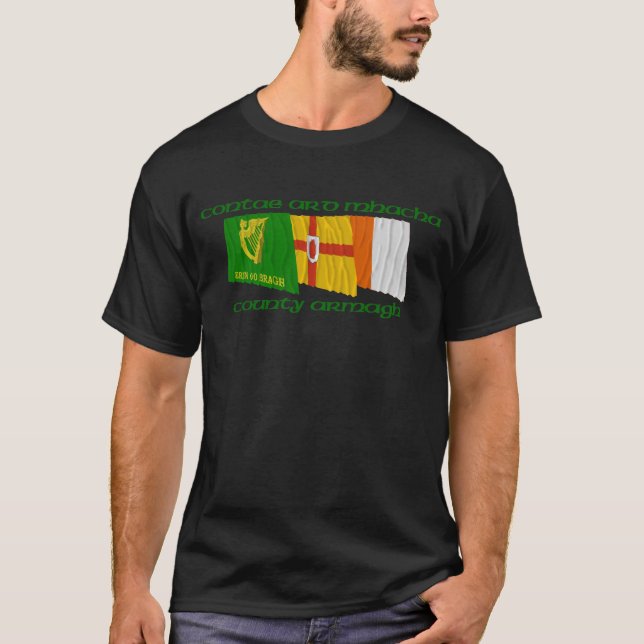 Camiseta Bandeiras de Armagh do condado (Frente)