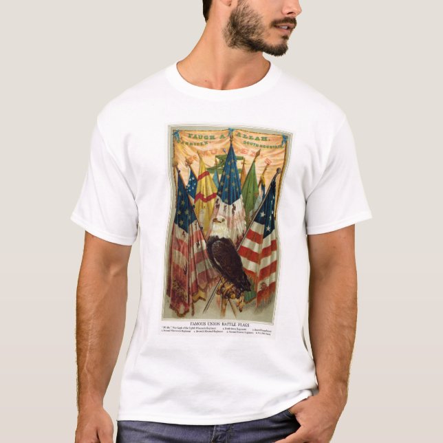 Camiseta Bandeiras de batalha no.1 da guerra civil (Frente)
