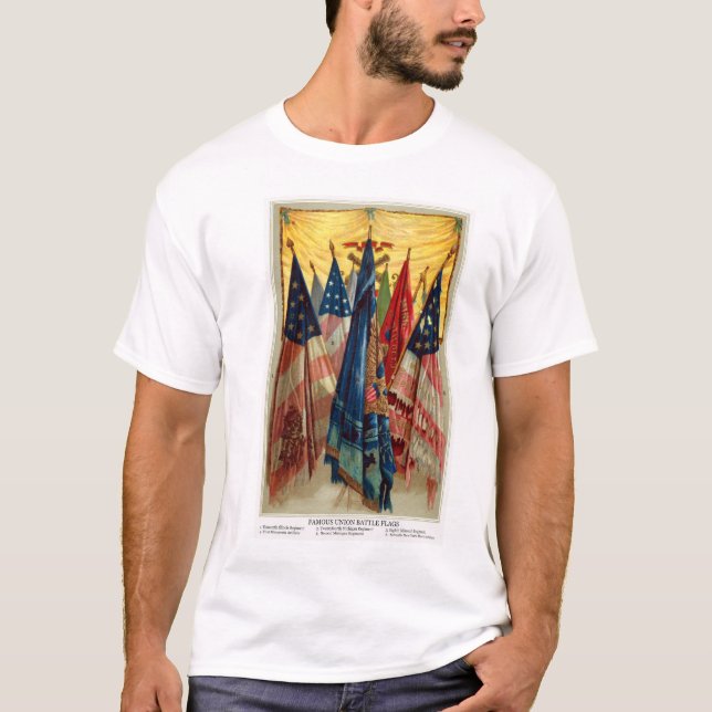 Camiseta Bandeiras de batalha no.6 da guerra civil (Frente)