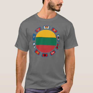 Camiseta Bandeiras de Lithuania