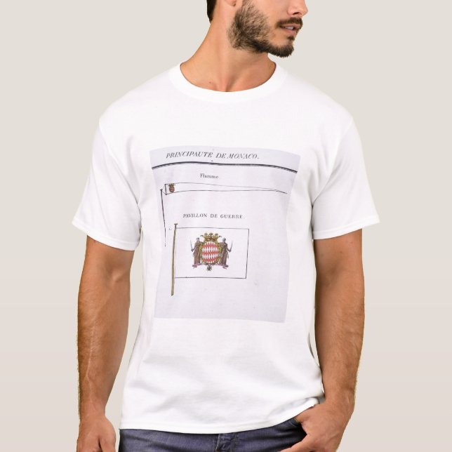 Camiseta Bandeiras de Monaco, de um livro francês das (Frente)