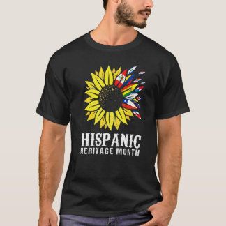 Camiseta Bandeiras de Países Latinos do Sol Florescente da