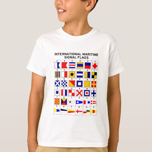 Camiseta Bandeiras de sinal marítimas internacionais (Frente)