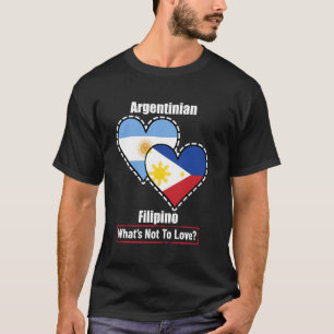 Camiseta Bandeiras Do Coração Argentino Filipino O Que Não