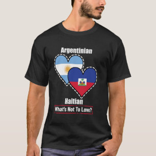 Camiseta Bandeiras do Coração Argentino Haitiano O Que Não