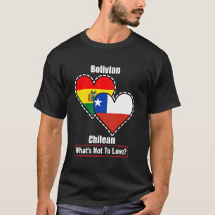 Camiseta Bandeiras do Coração Boliviano Chileno O Que Não A