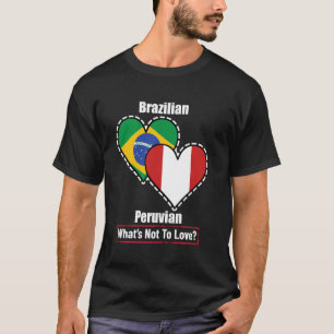 Camiseta Bandeiras do Coração Brasileiro Peruano O Que Não