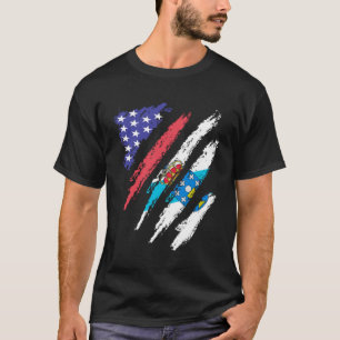 Camiseta Bandeiras do Coração Cultivado Patriota Americano