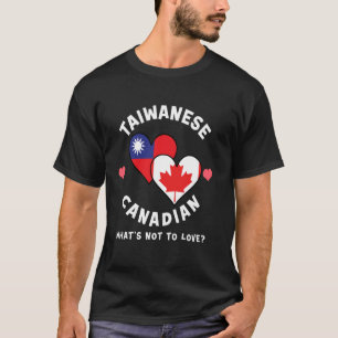 Camiseta Bandeiras do Coração de Taiwan Canadense O Que Não