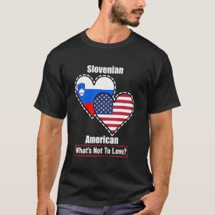 Camiseta Bandeiras do Coração Esloveno Americano O Que Não