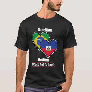 Camiseta Bandeiras do Coração Haitiano Brasileiro O Que Não