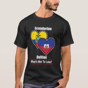 Camiseta Bandeiras do Coração Haitiano Equatoriano O Que Nã