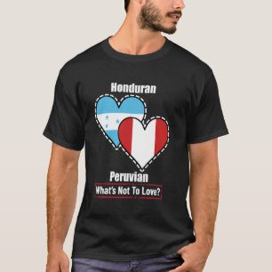 Camiseta Bandeiras do Coração Hondurenho Peruano O Que Não