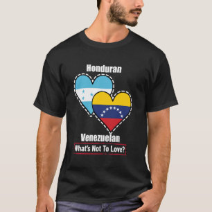 Camiseta Bandeiras do Coração Hondurenho Venezuelano O Que 