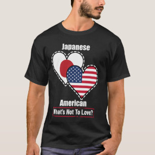 Camiseta Bandeiras do Coração Japonês Americano O Que Não A