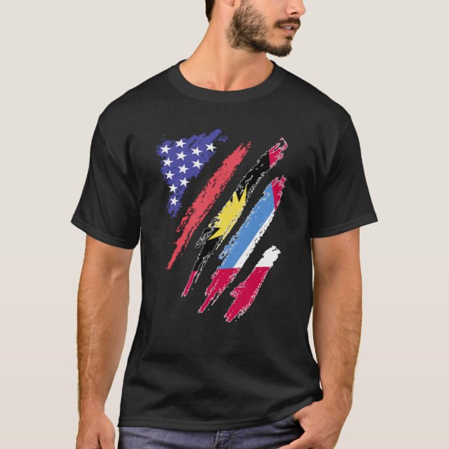 Camiseta Bandeiras do Coração Patriota Americano Crescente (Frente)