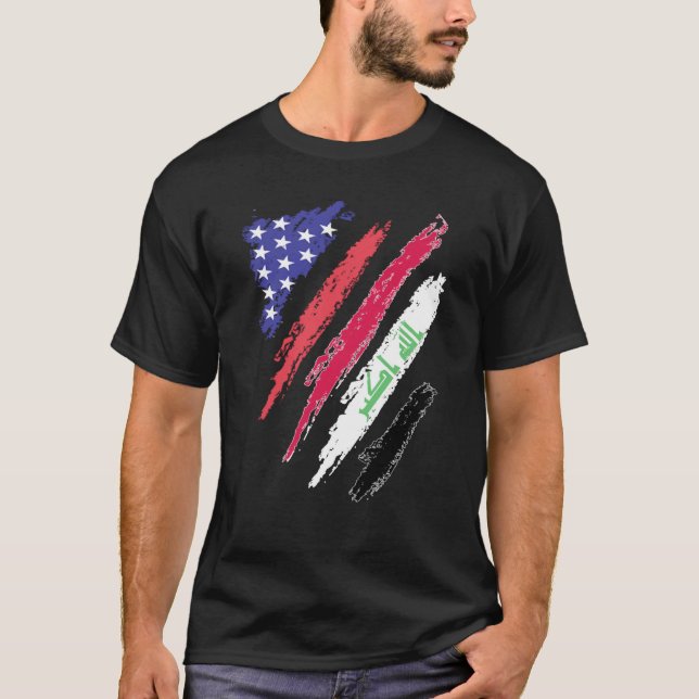 Camiseta Bandeiras do Coração Patriota Americano Crescente (Frente)