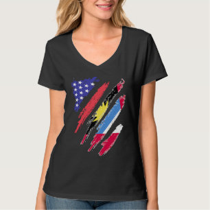 Camiseta Bandeiras do Coração Patriota Americano Crescente