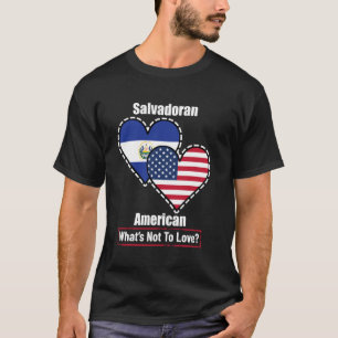 Camiseta Bandeiras do Coração Salvadorenho Americano O Que