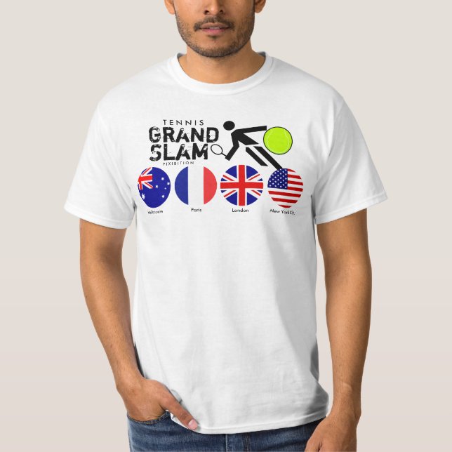 Camiseta Bandeiras do grand slam quatro do tênis 1 t-shirt (Frente)