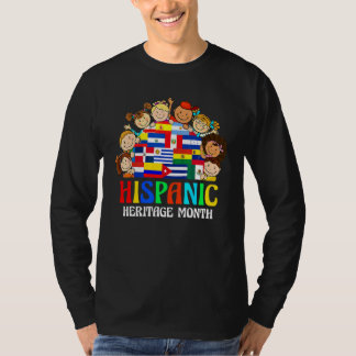 Camiseta Bandeiras do Mês da Herança Hispânica Crianças Men