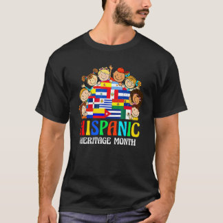 Camiseta Bandeiras do Mês da Herança Hispânica Crianças Men