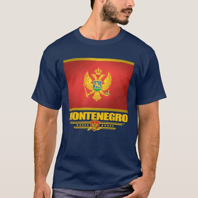 Camiseta Bandeiras do Montenegro (Frente)