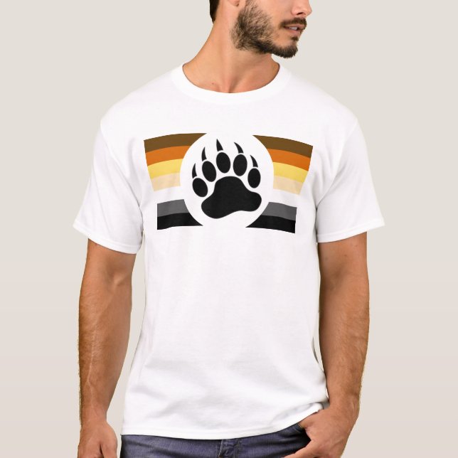 Camiseta Bandeiras do Orgulho de Urso gay (Frente)