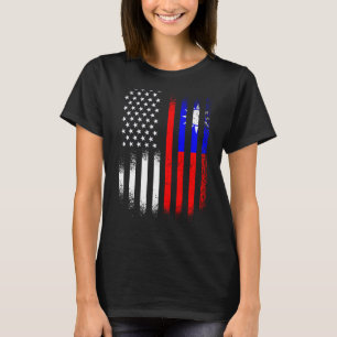 Camiseta Bandeiras do País Crescente Americano Patriótico d