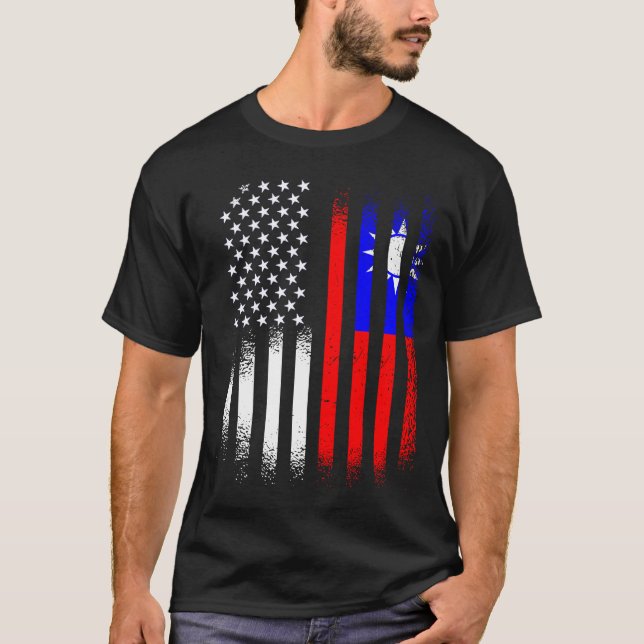 Camiseta Bandeiras do País Crescente Americano Patriótico d (Frente)