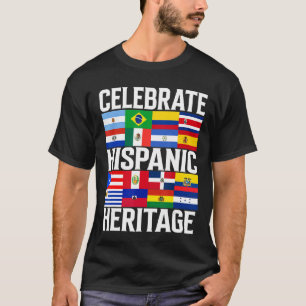 Camiseta Bandeiras do país latino celebram Patrimônio Hispâ